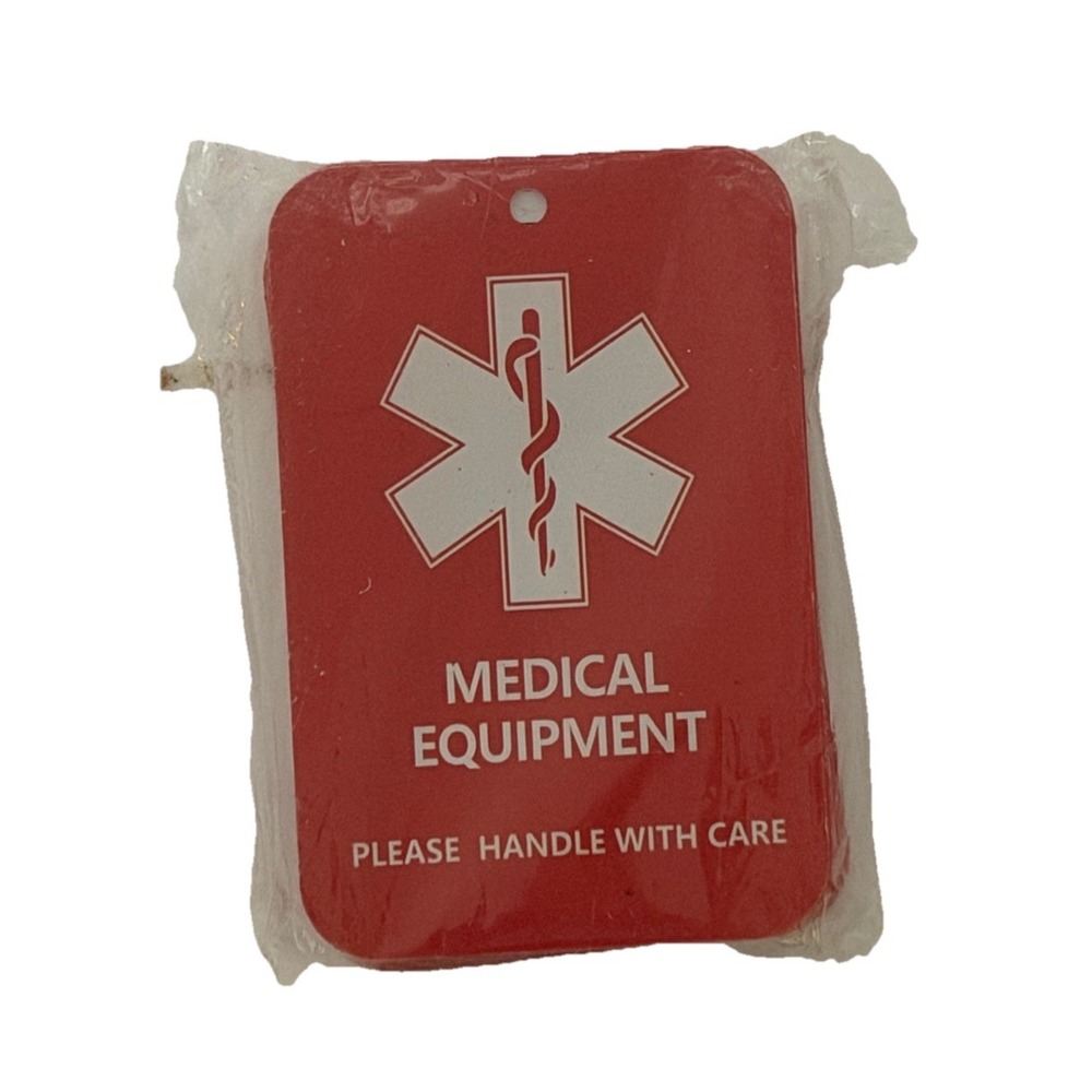Medical Equipment Tags Handle With Care Pack of 25 Sealed